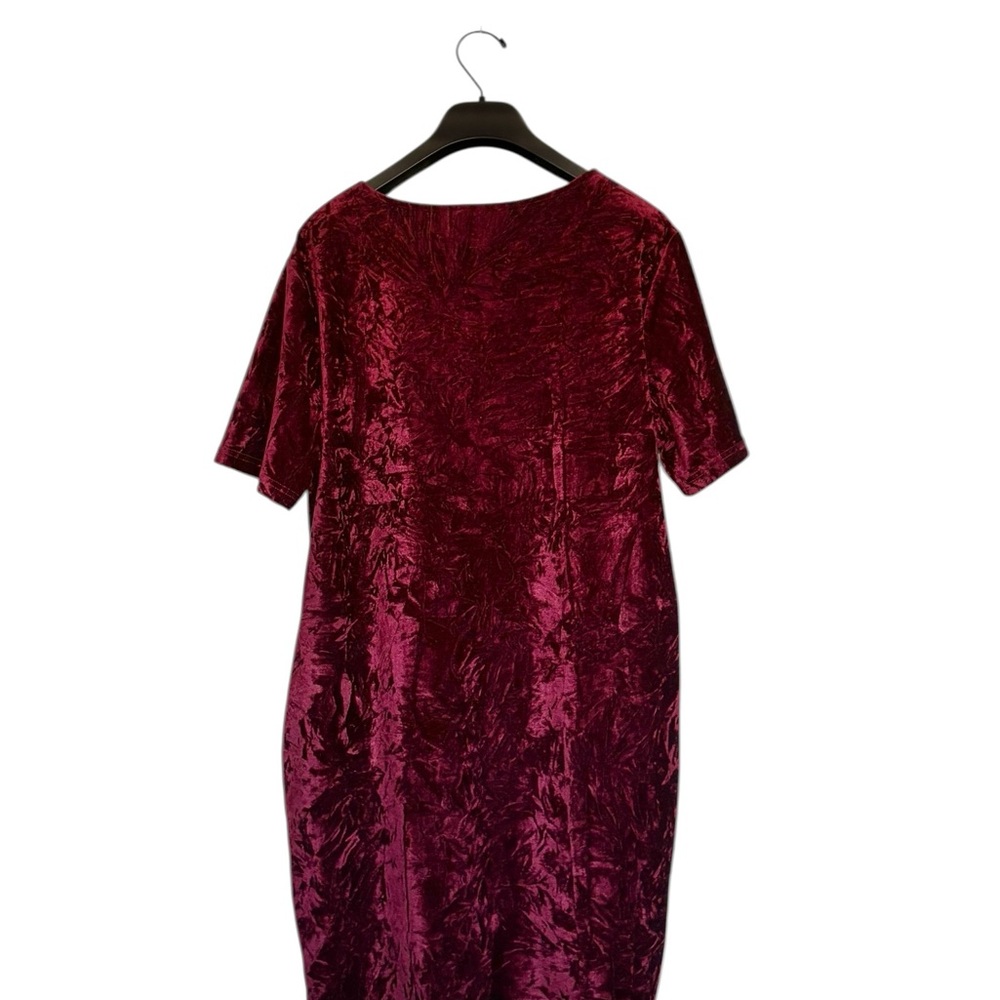 Lumiere Crushed Velvet Burgundy Midi Dress